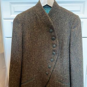 Walker Slater Tweed Asymmetrical Jacket - Olive green